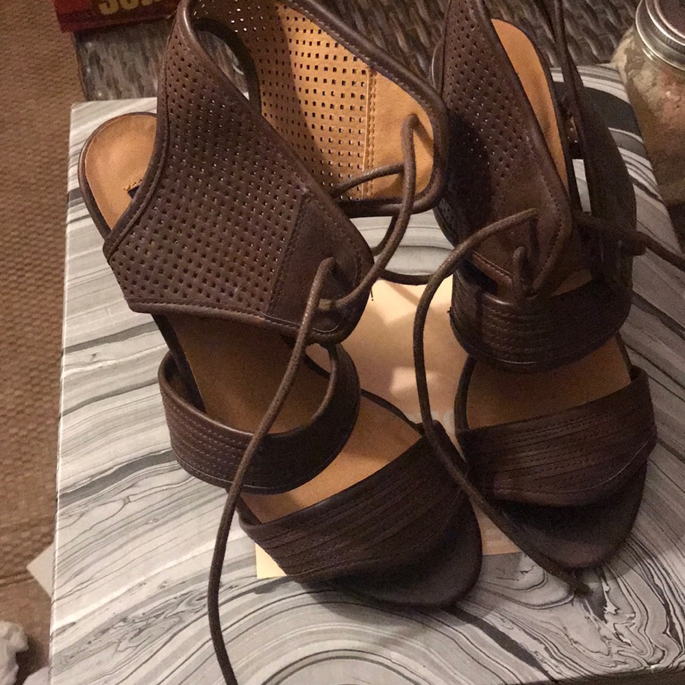 Lace up wedge